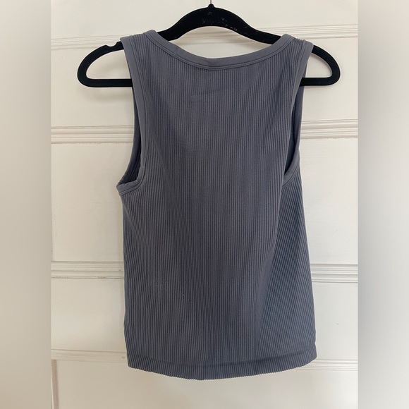 Sunday Best Blue Gray Ribbed Tank Top - Picture 2 of 3